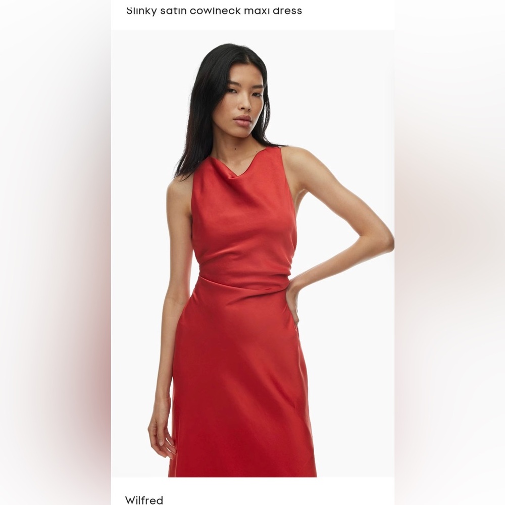 Wilfred Elegant Red Satin Maxi Dress
